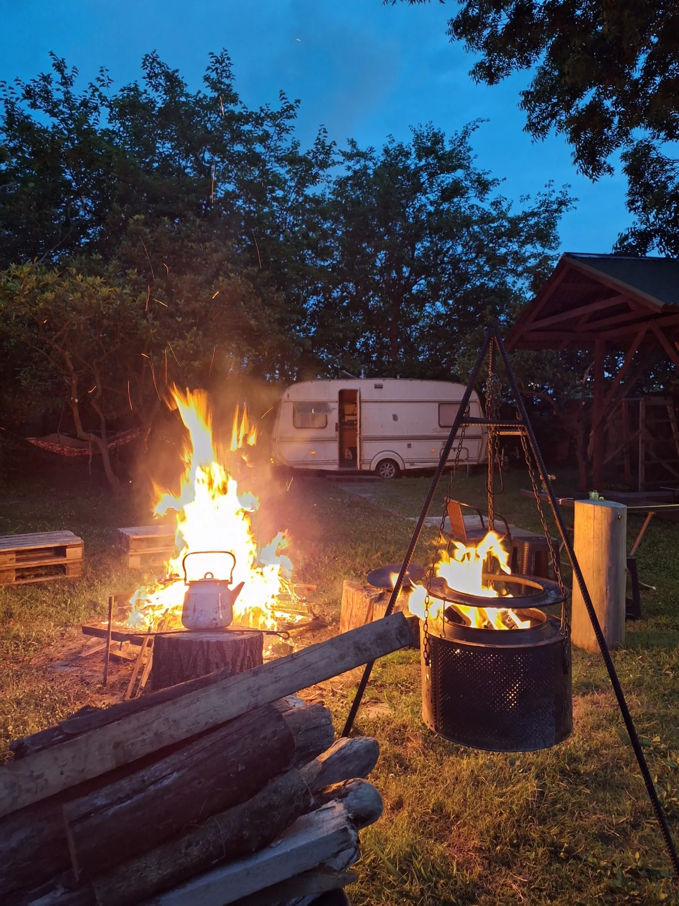 Fire pit in the garden