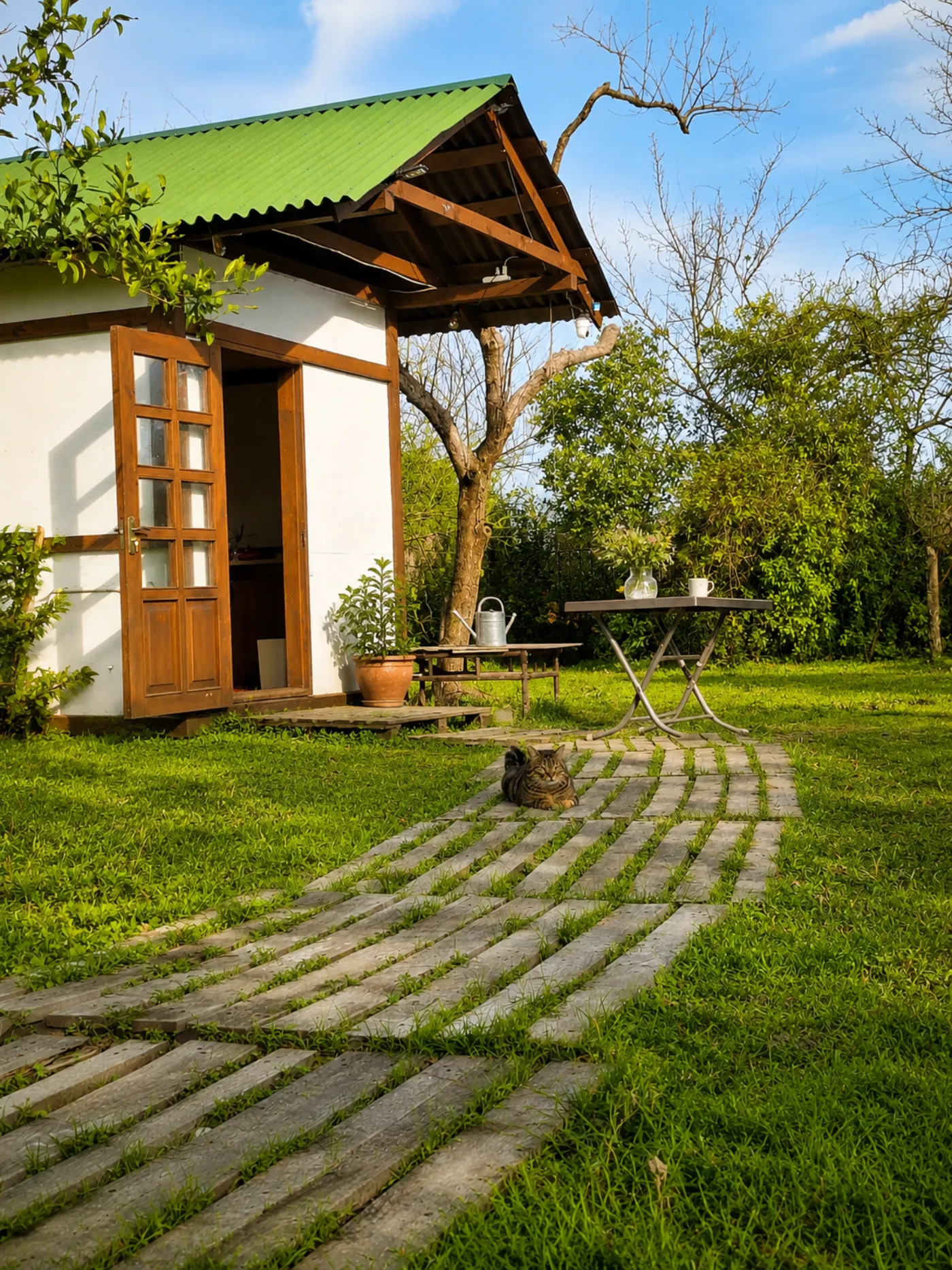 Covered common area in the garden